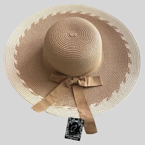 Womens Wide Brim Sun Hat Packable Bow Beach Hat Summer Floppy HY-3672 NEW